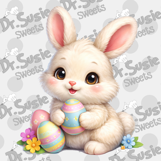 Bunny with Eggs-Edible Printer Digital Image