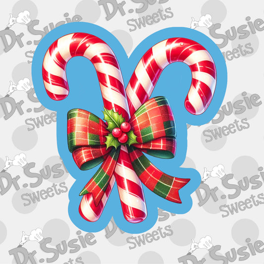 Candy Canes with Red Bow-STL Files