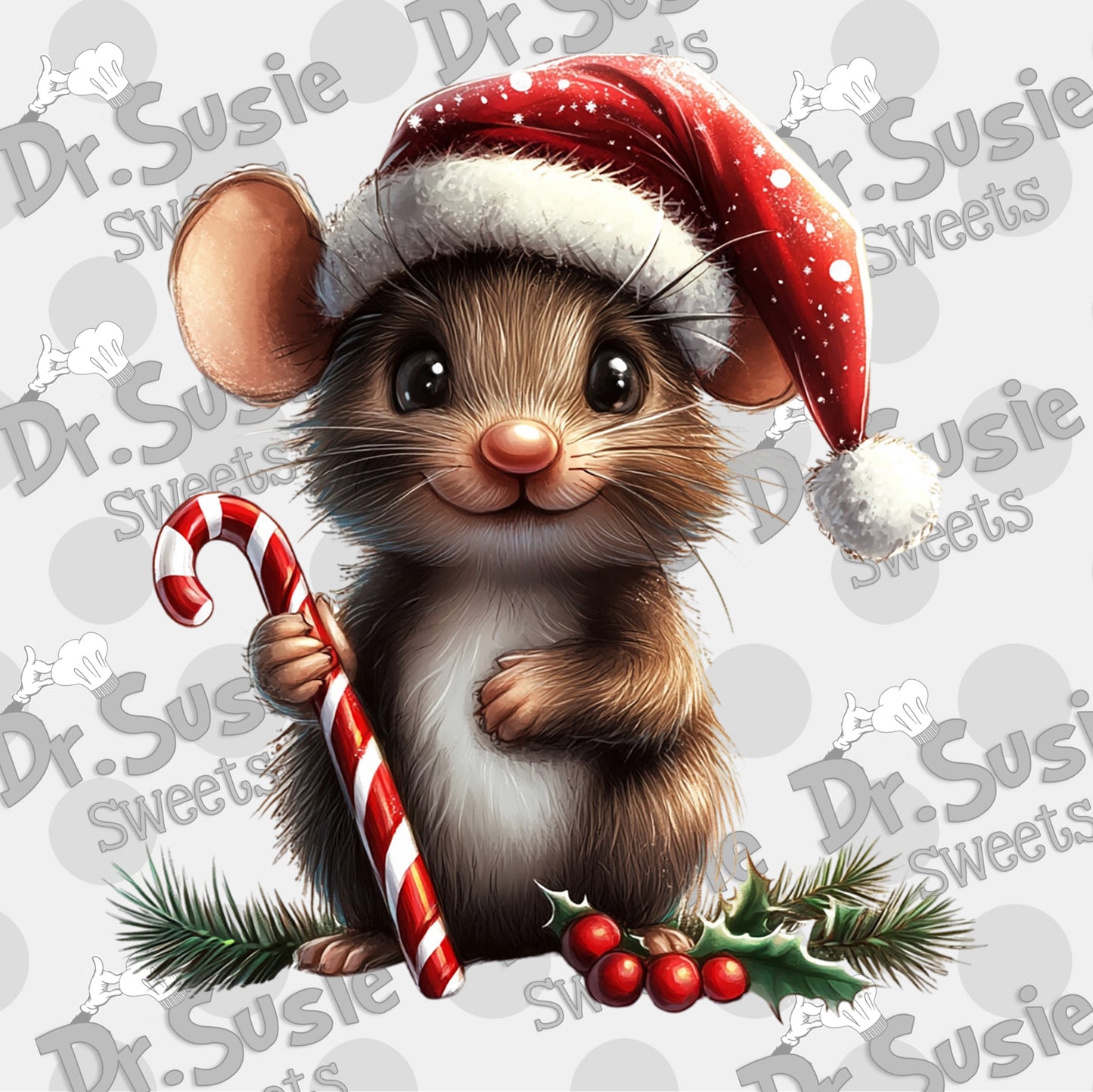 Christmas Mouse-Edible Printer Digital Image