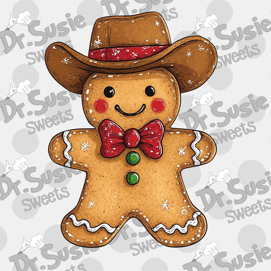 Cowboy GIngerbreadman-Edible Printer Digital Image