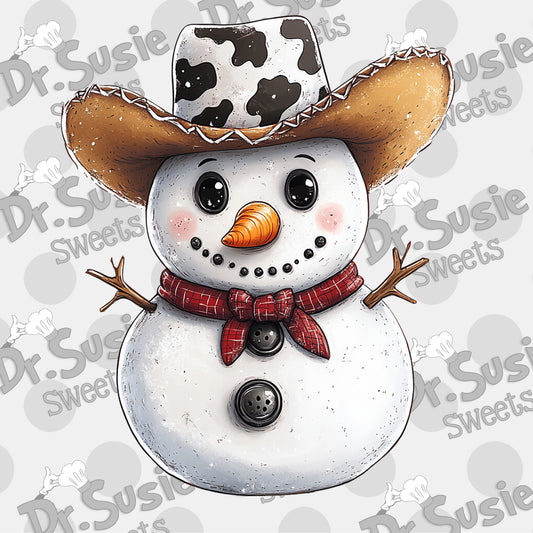 Cowboy Snowman-Edible Printer Digital Image