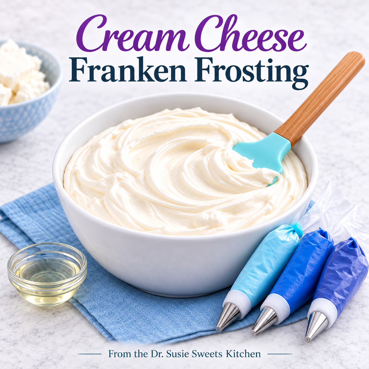 Dr. Susie Sweets Cream Cheese Franken Frosting Royal Icing