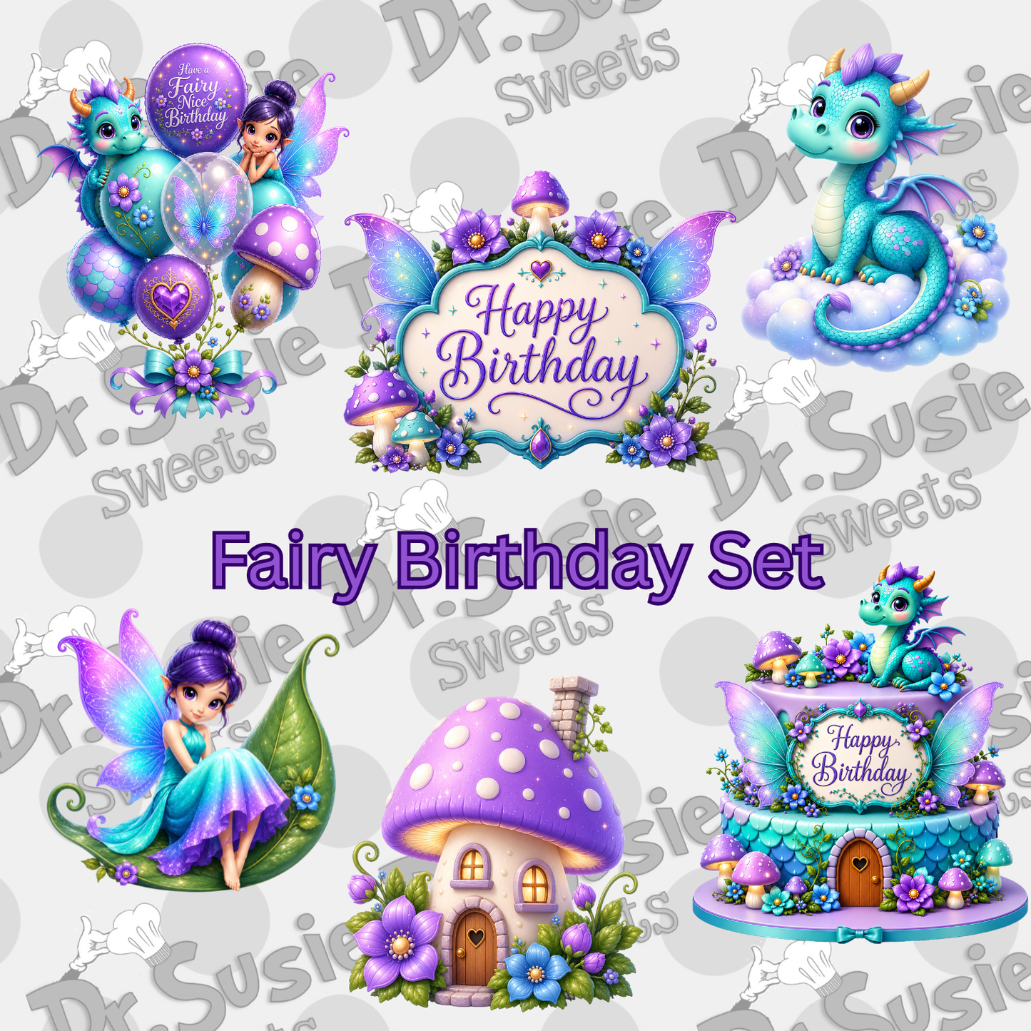 Fairy Birthday Set-STL