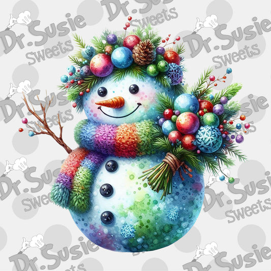 Festive Snowman-Edible Printer Digital Image