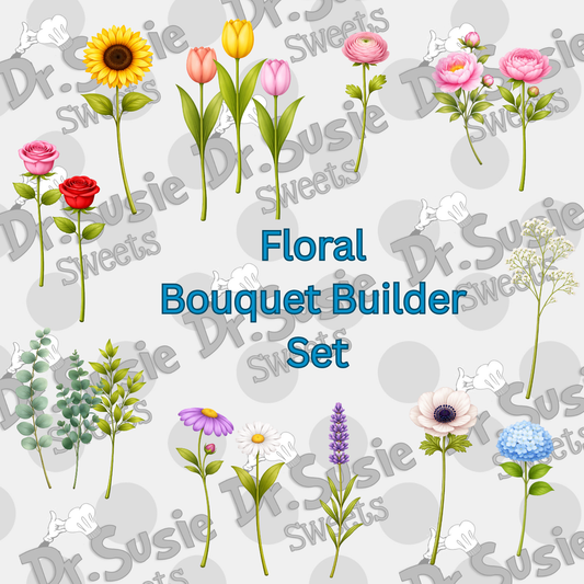 Floral Buquet Builder Set-Edible Printer Digital Image