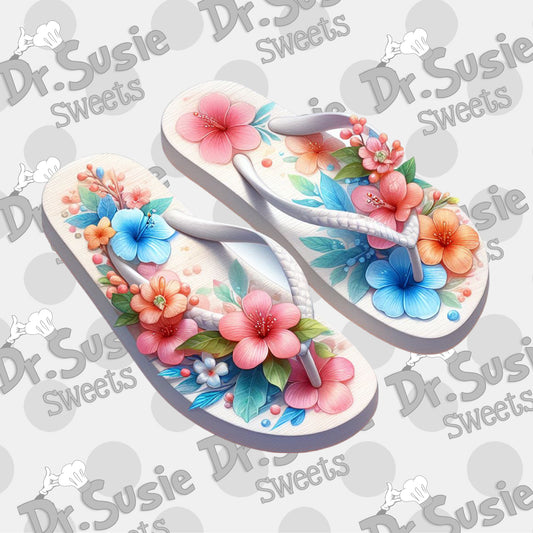 Floral Sandals-Edible Printer Digital Image