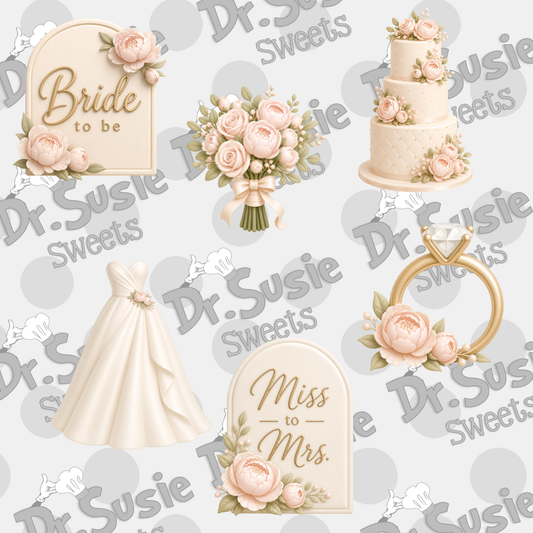 Floral Wedding Set-Edible Printer Digital Image