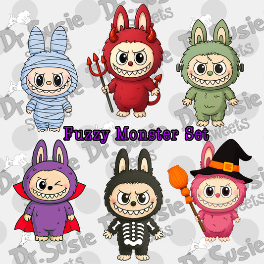 Fuzzy Halloween Monsters-Edible Printer Digital Image