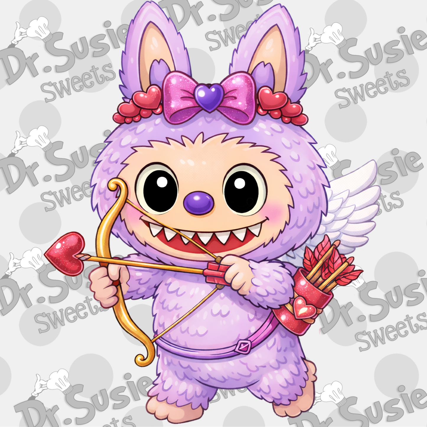 Valentine Fuzzy Monster Set-Edible Printer Digital Image