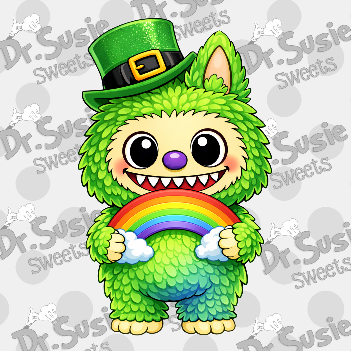 St Patrick Fuzzy Monsters-Edible Printer Digital Image