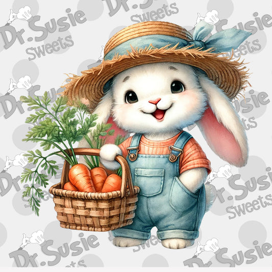 Gardener Bunny-Edible Printer Digital Image