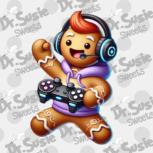 Gingerbread Gamer-Edible Printer Digital Image