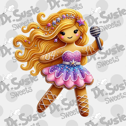Gingerbread Pop Star-Edible Printer Digital Image
