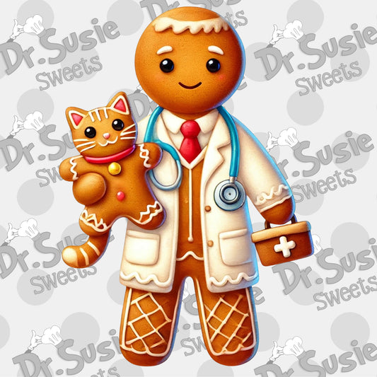 Gingerbread Veterinarian-Edible Printer Digital Image