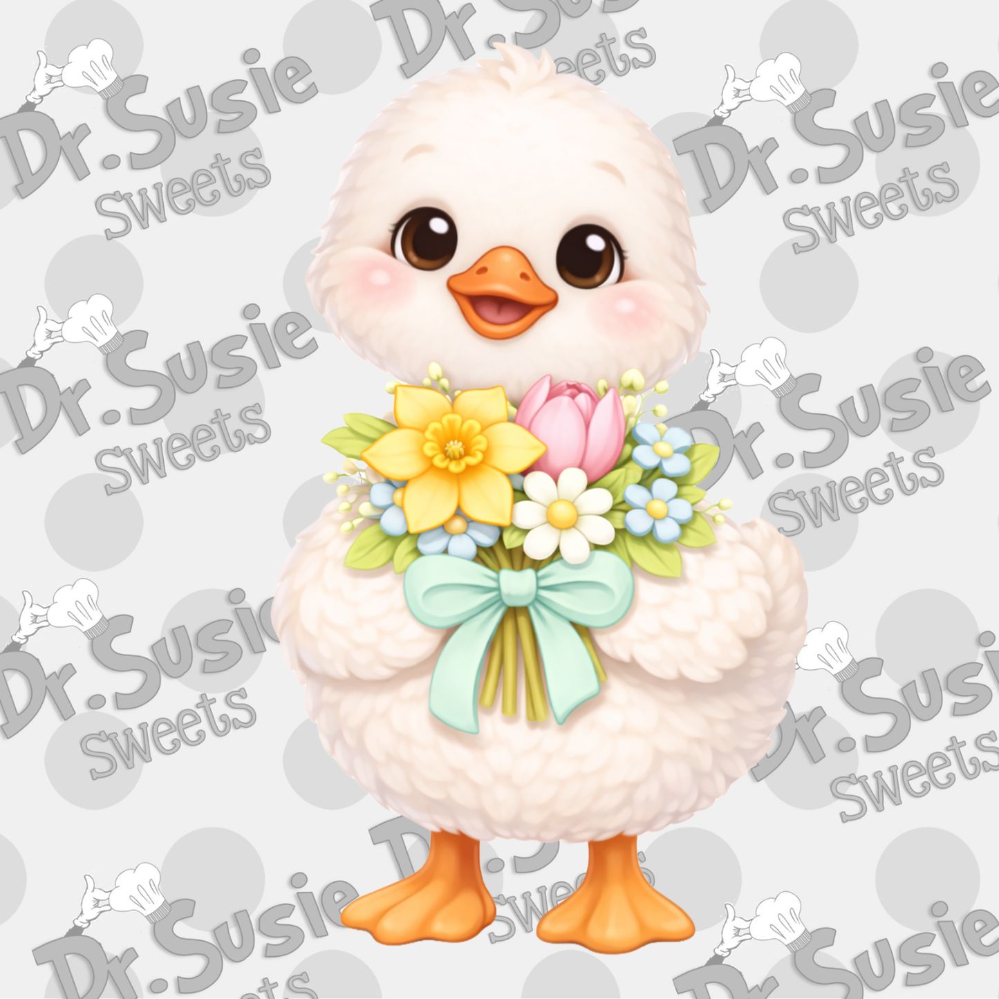 Goose with Flowers-Edible Printer Digital Image