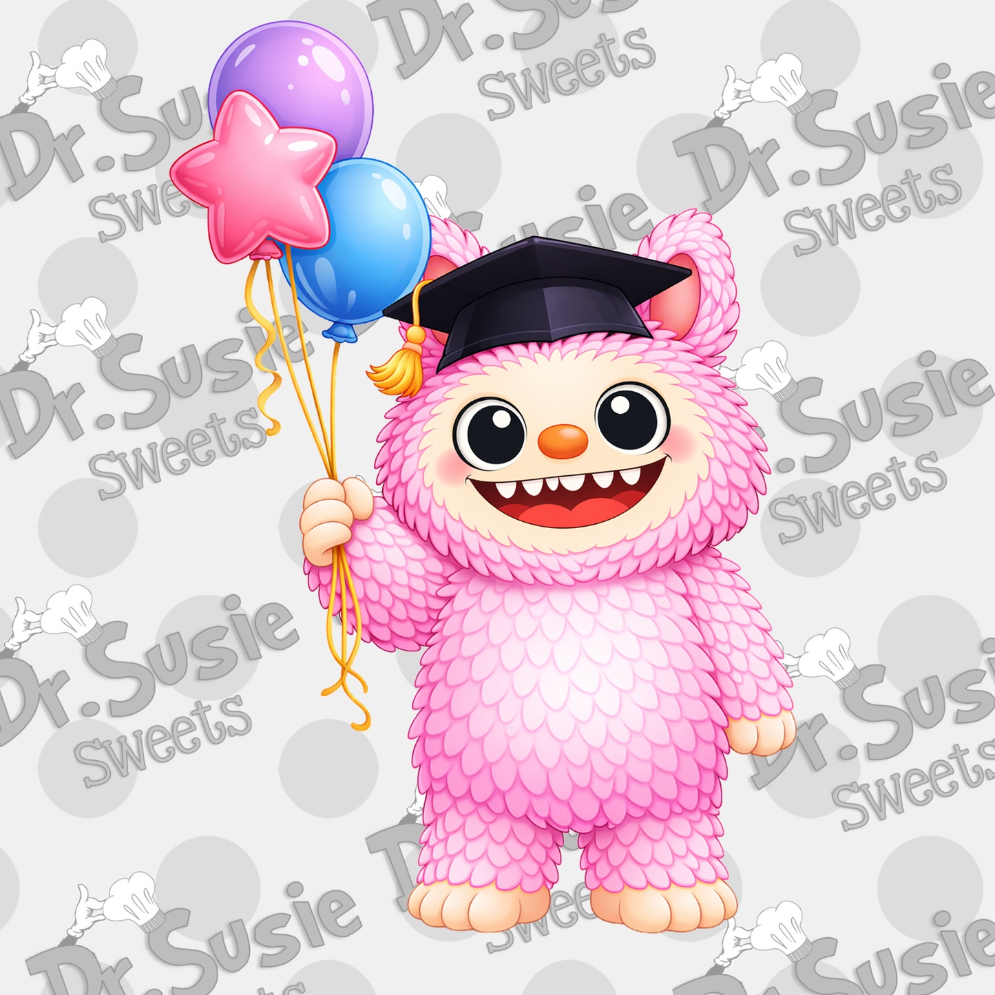 Grad Fuzzy Monsters-Edible Printer Digital Image