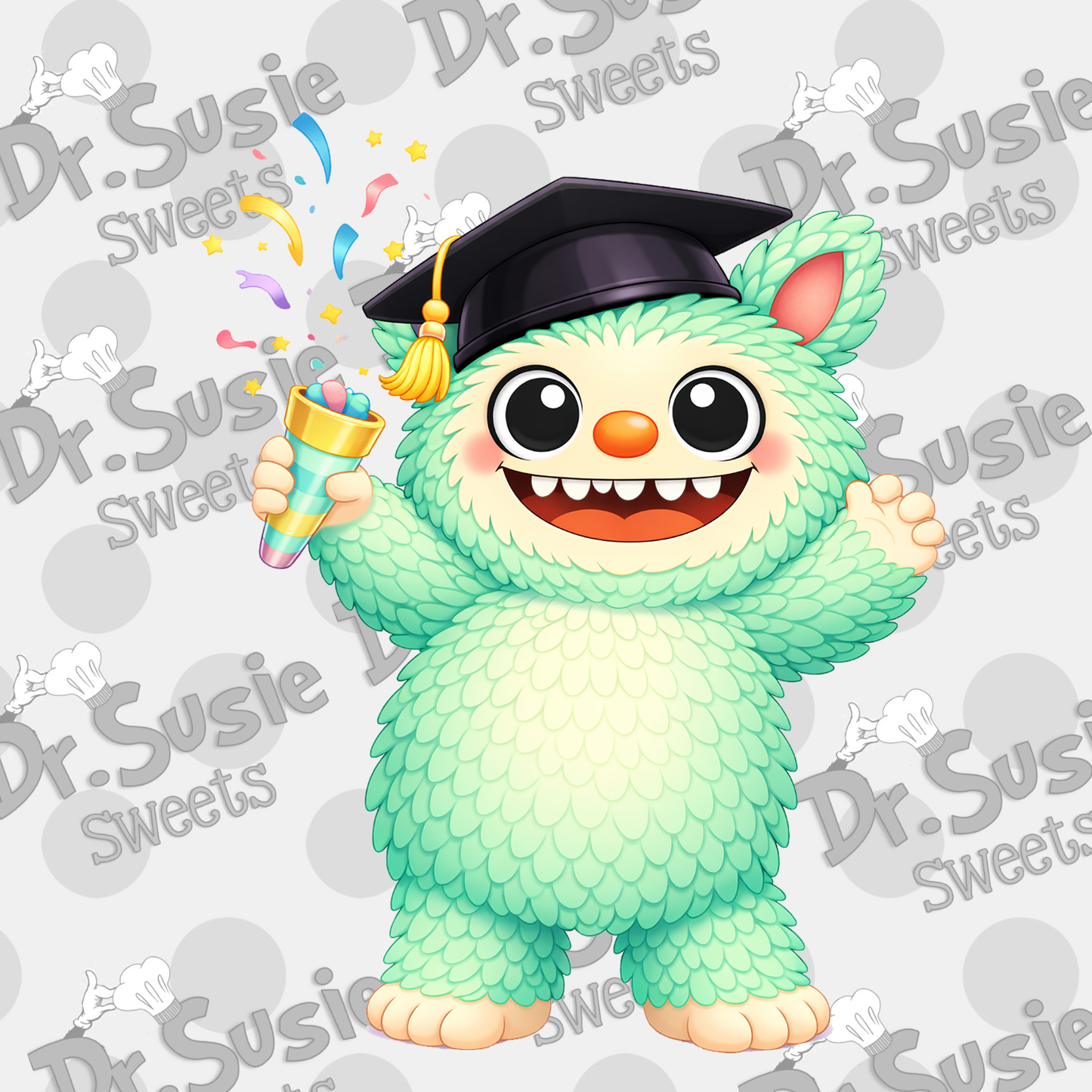 Grad Fuzzy Monsters-Edible Printer Digital Image