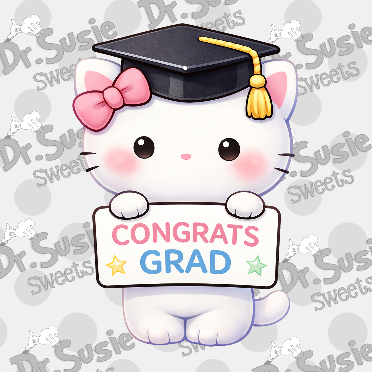 Grad Kitty-Edible Printer Digital Image