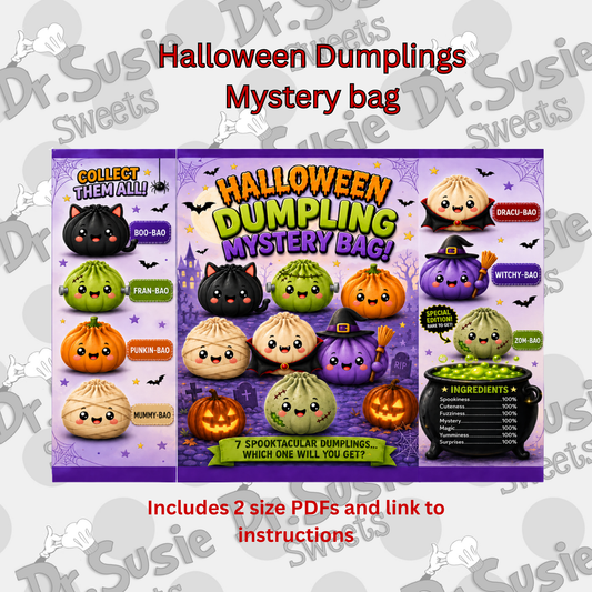 Halloween Dumplings-Mystery Bag-PDF Template and Tutorial