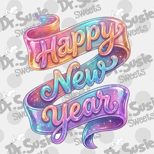 Happy New Year-Edible Printer Digital Image