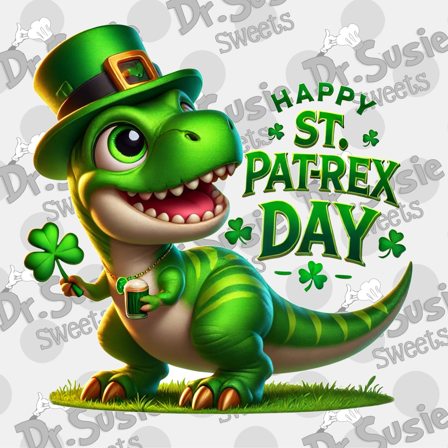 Happy St Pat-Rex Day-Edible Printer Digital Image