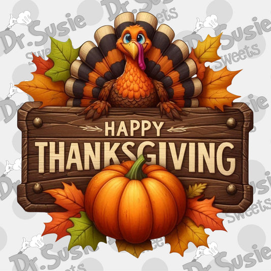 Happy Thanksgiving Plaque-Edible Printer Digital Image