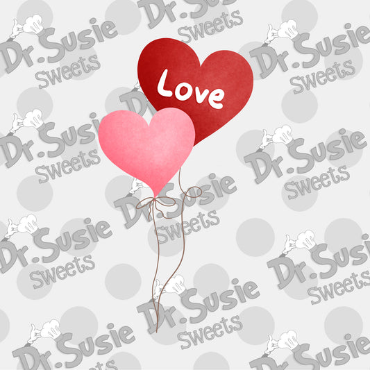 Heart Balloons-Edible Printer Digital Image