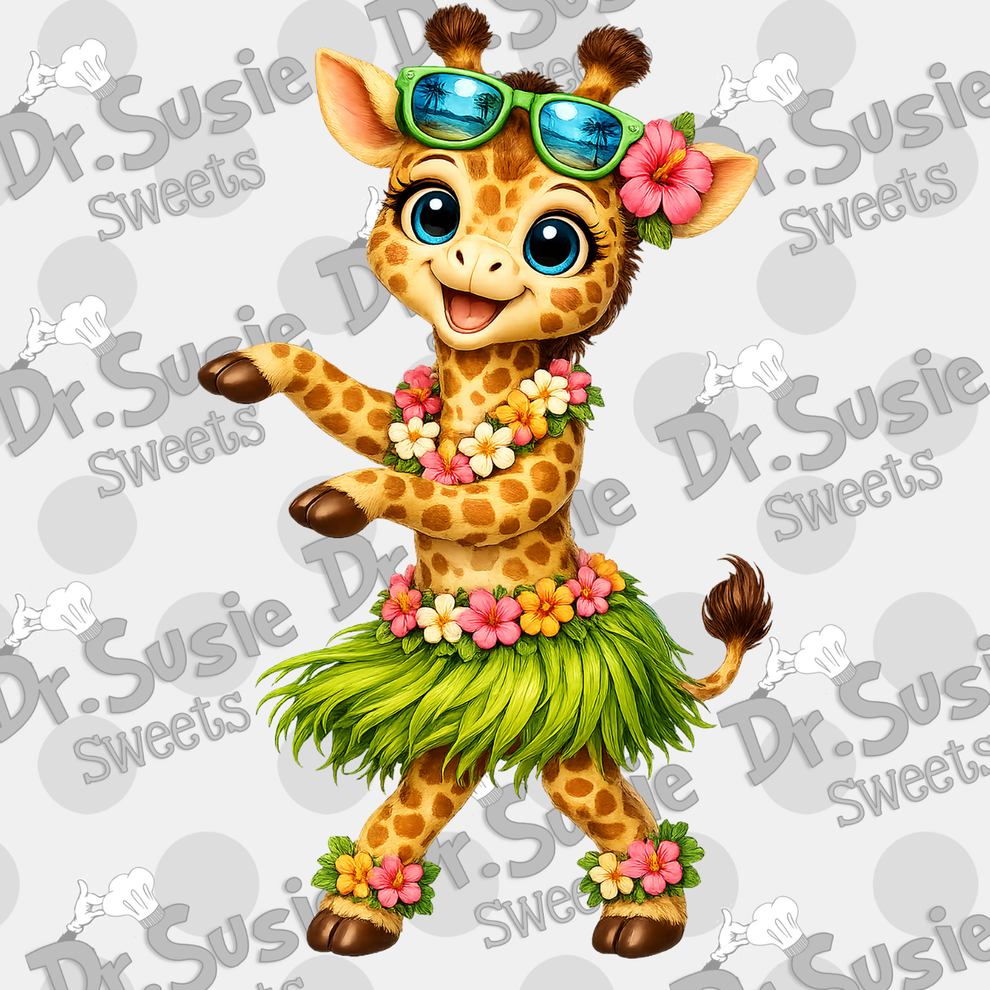 Hula Giraffe-Edible Printer Digital Image