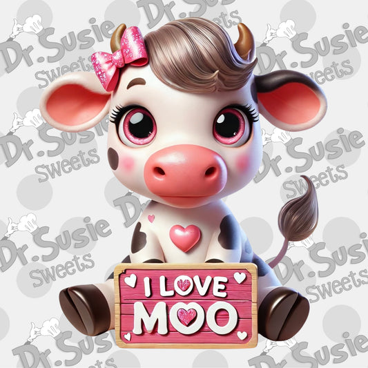 I Love Moo-Edible Printer Digital Image