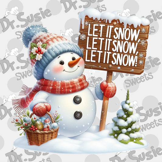 Let It Snow Plaque-Edible Printer Digital Image