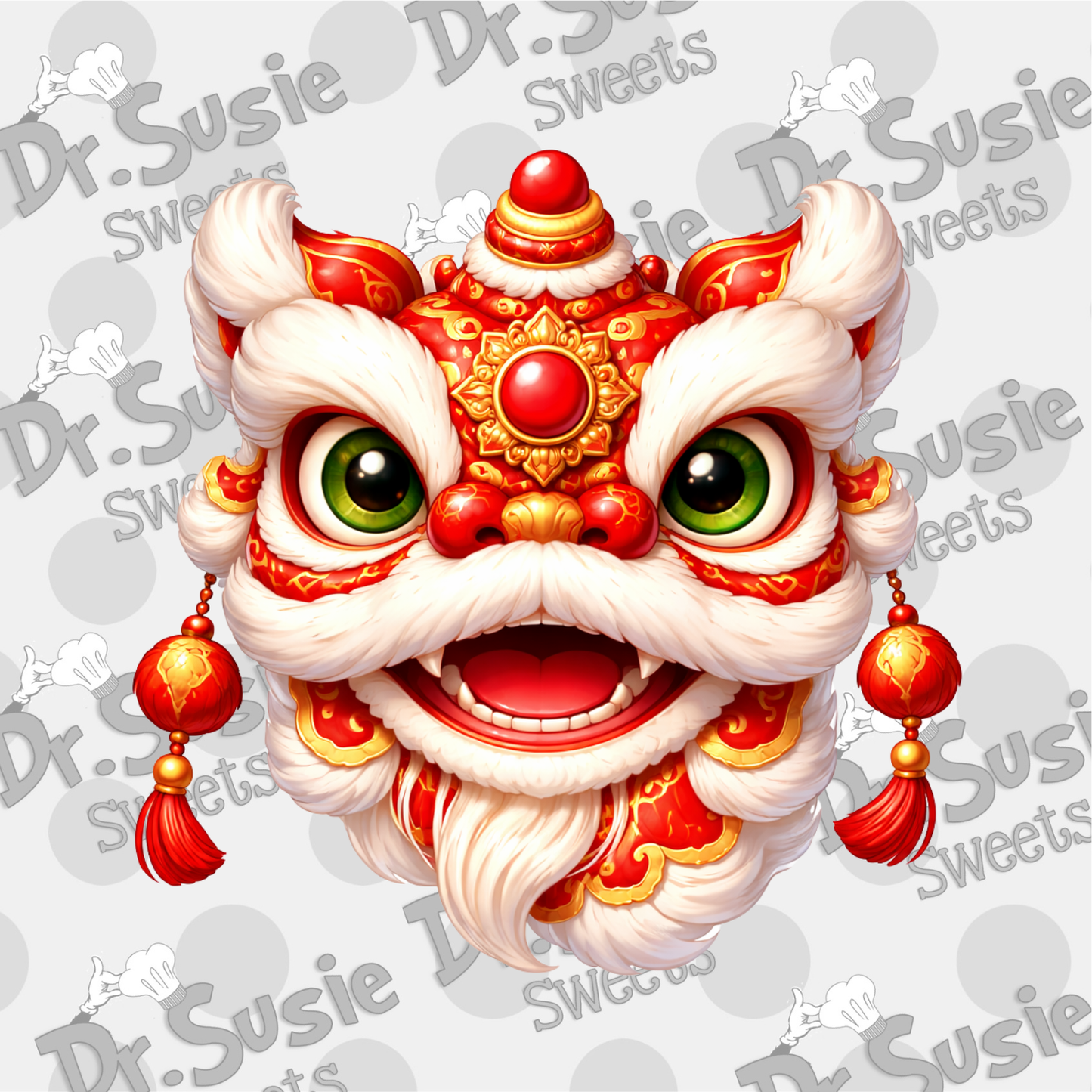 Lion Dance Head-Edible Printer Digital Image