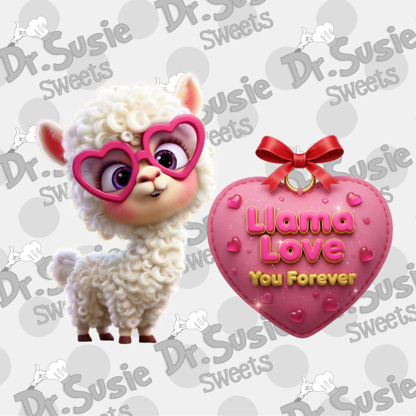 Llama Love You Forever Set-Edible Printer Digital Image