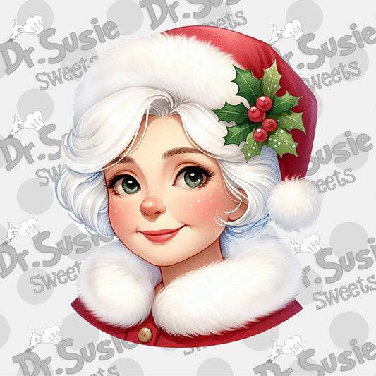 Mrs. Claus Face-Edible Printer Digital Image