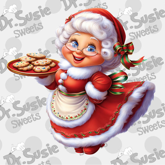Mrs. Claus With Cookies-Edible Printer Digital Image