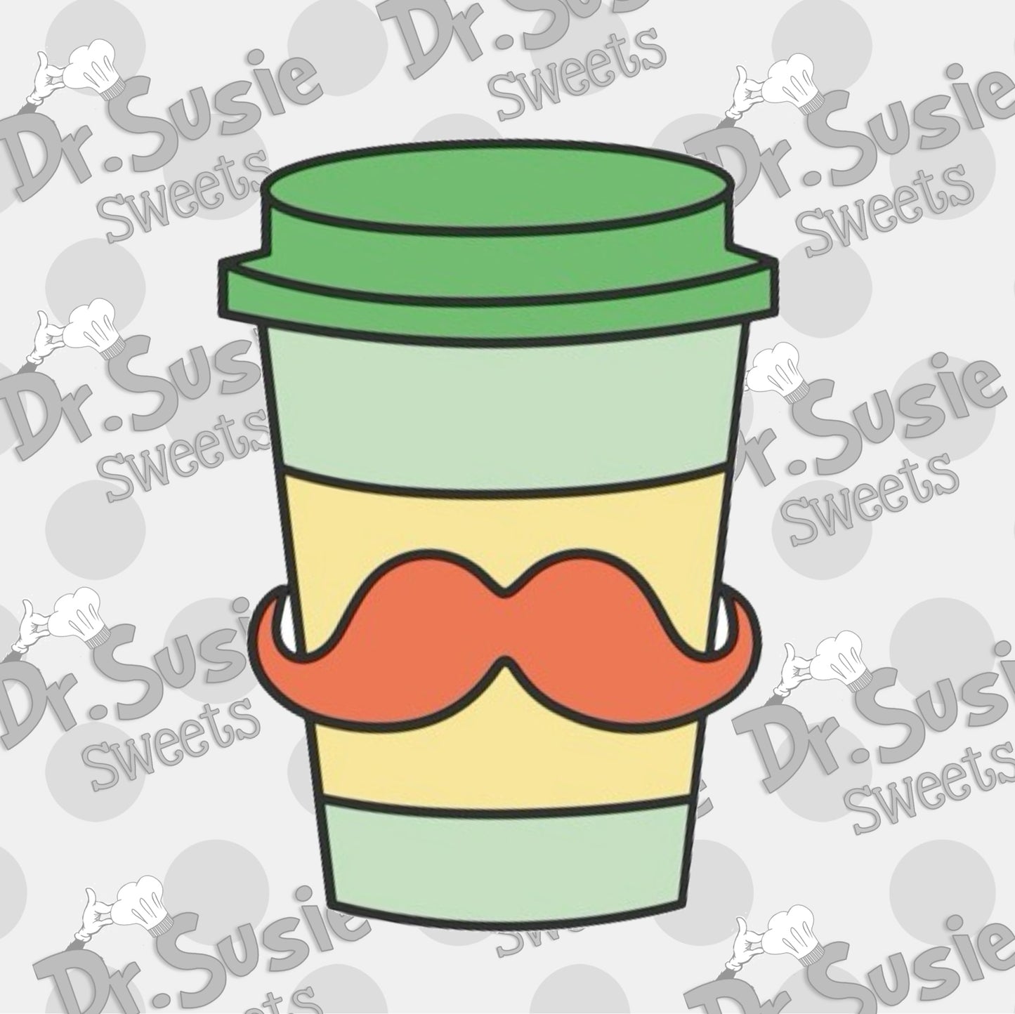 Mustache Coffee-Edible Printer Digital Image