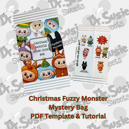 Christmas Fuzzy Monsters-Mystery Bag-PDF Template and Tutorial