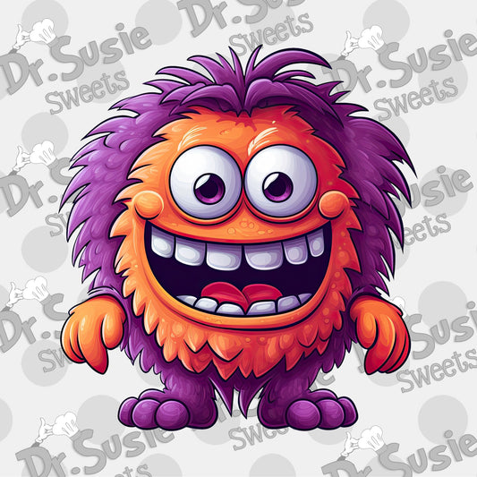 Orange-Purple Monster-Edible Printer Digital Image