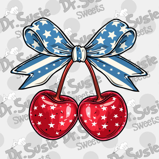 Patriotic Cherries-Edible Printer Digital Image