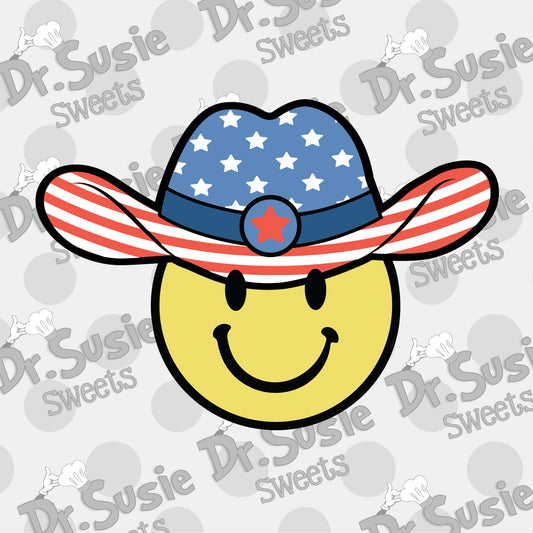 Patriotic Smiley Face-Edible Printer Digital Image