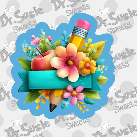 Pencil Apple Flower Plaque-STL