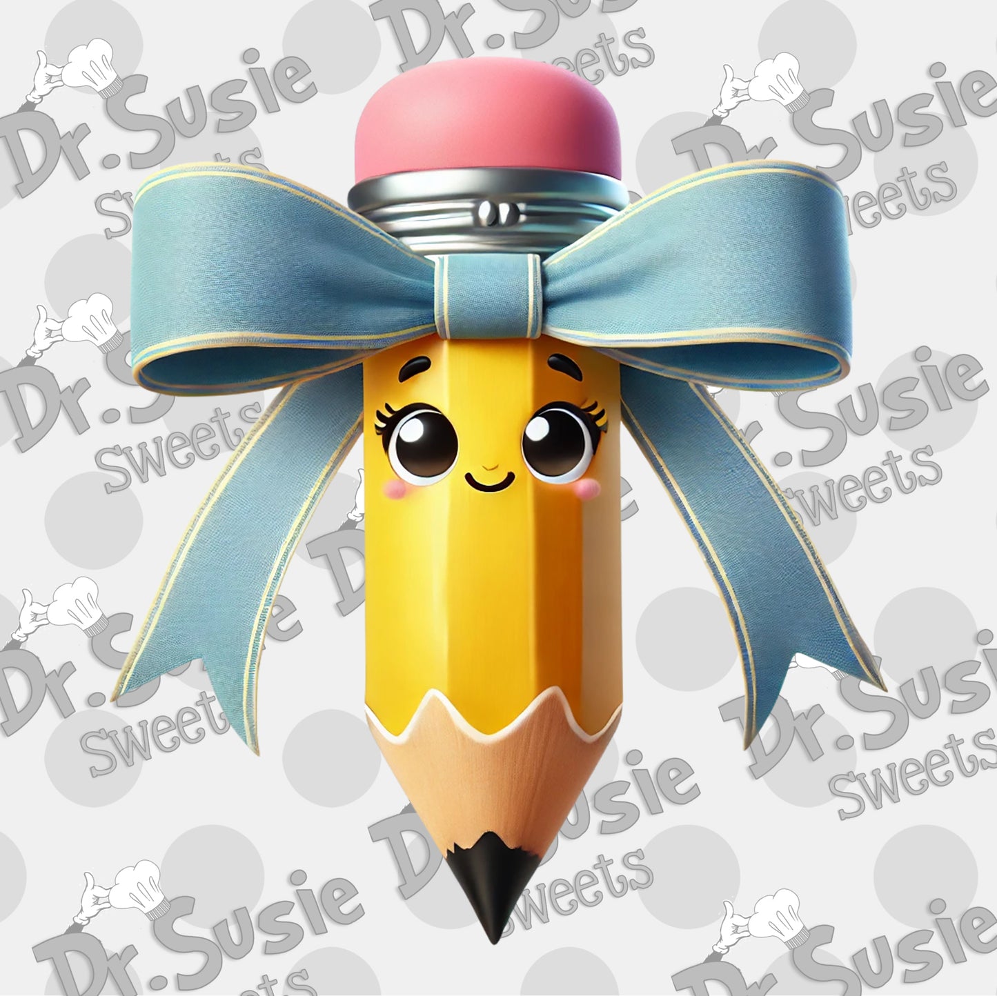 Pencil with Bow-Edible Printer Digital Image