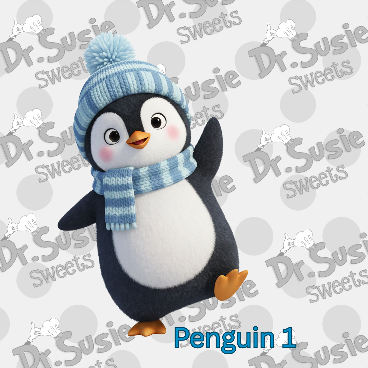 Six Winter Penguins-Edible Printer Digital Image