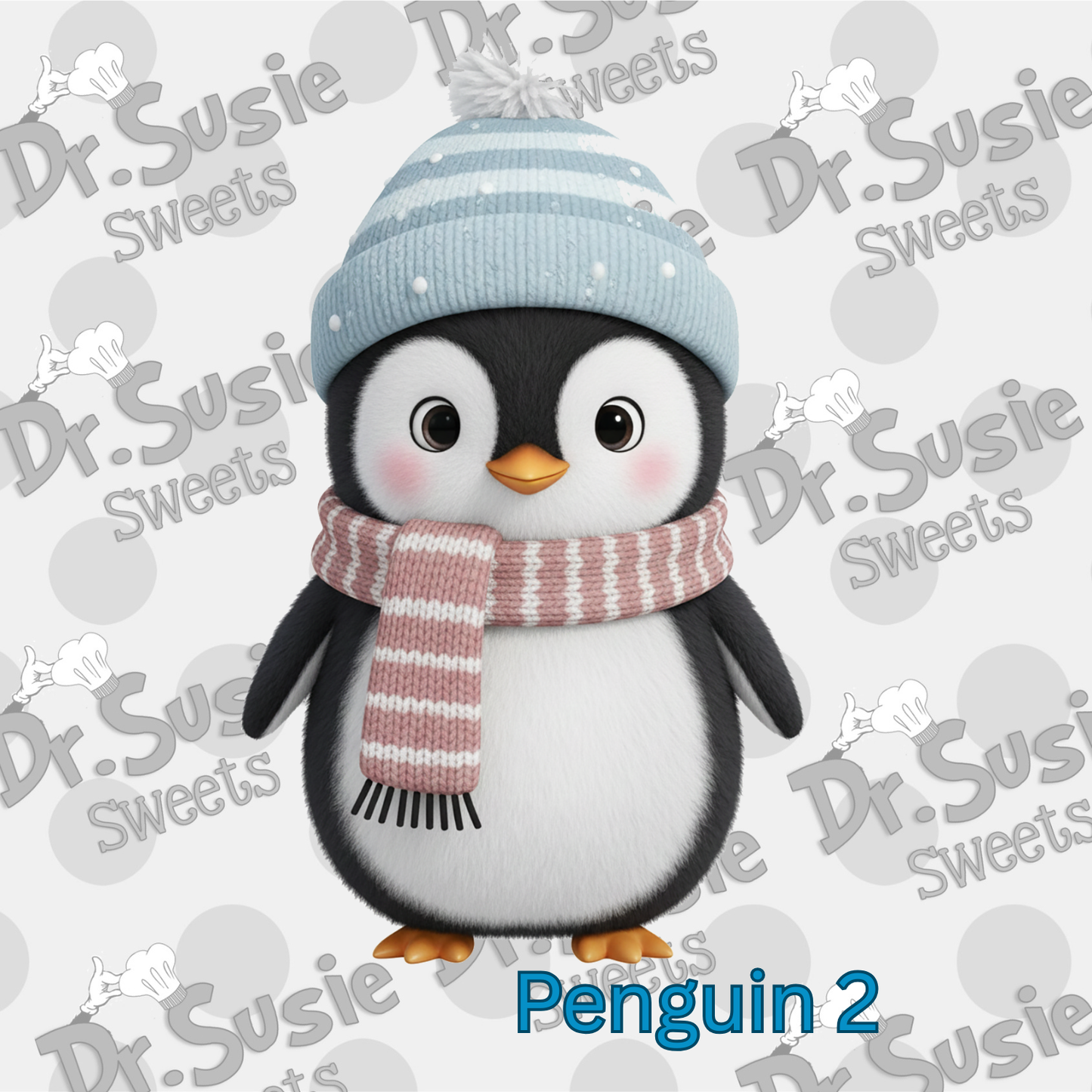 Six Winter Penguins-Edible Printer Digital Image