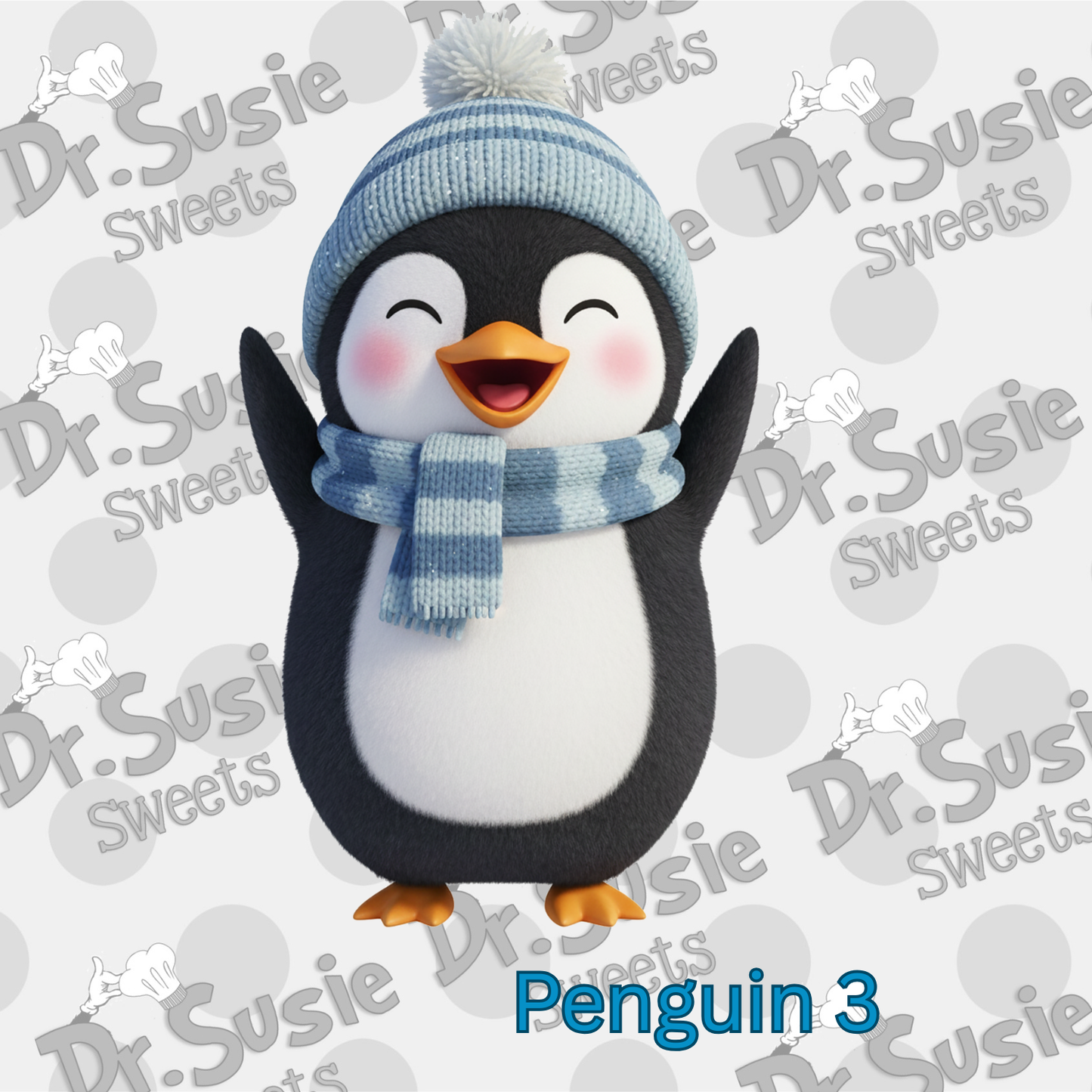 Six Winter Penguins-Edible Printer Digital Image