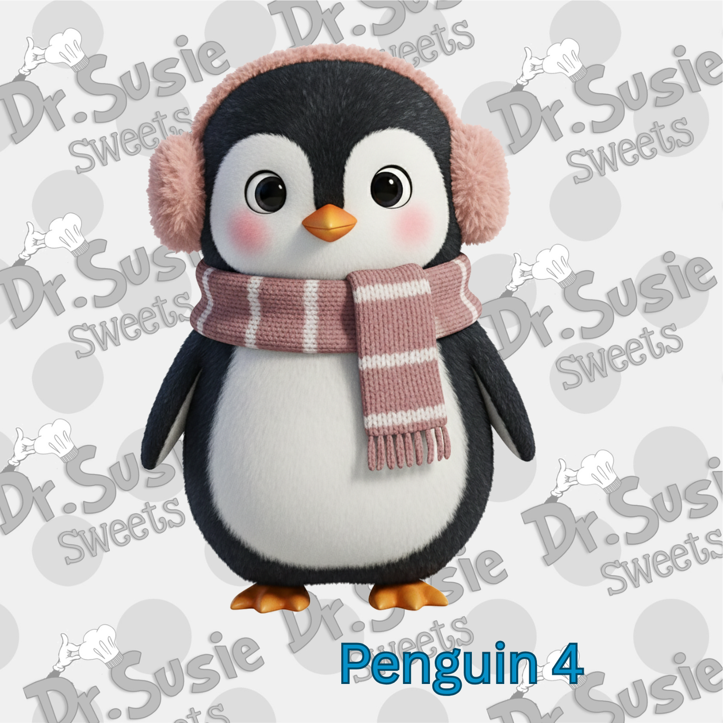 Six Winter Penguins-Edible Printer Digital Image