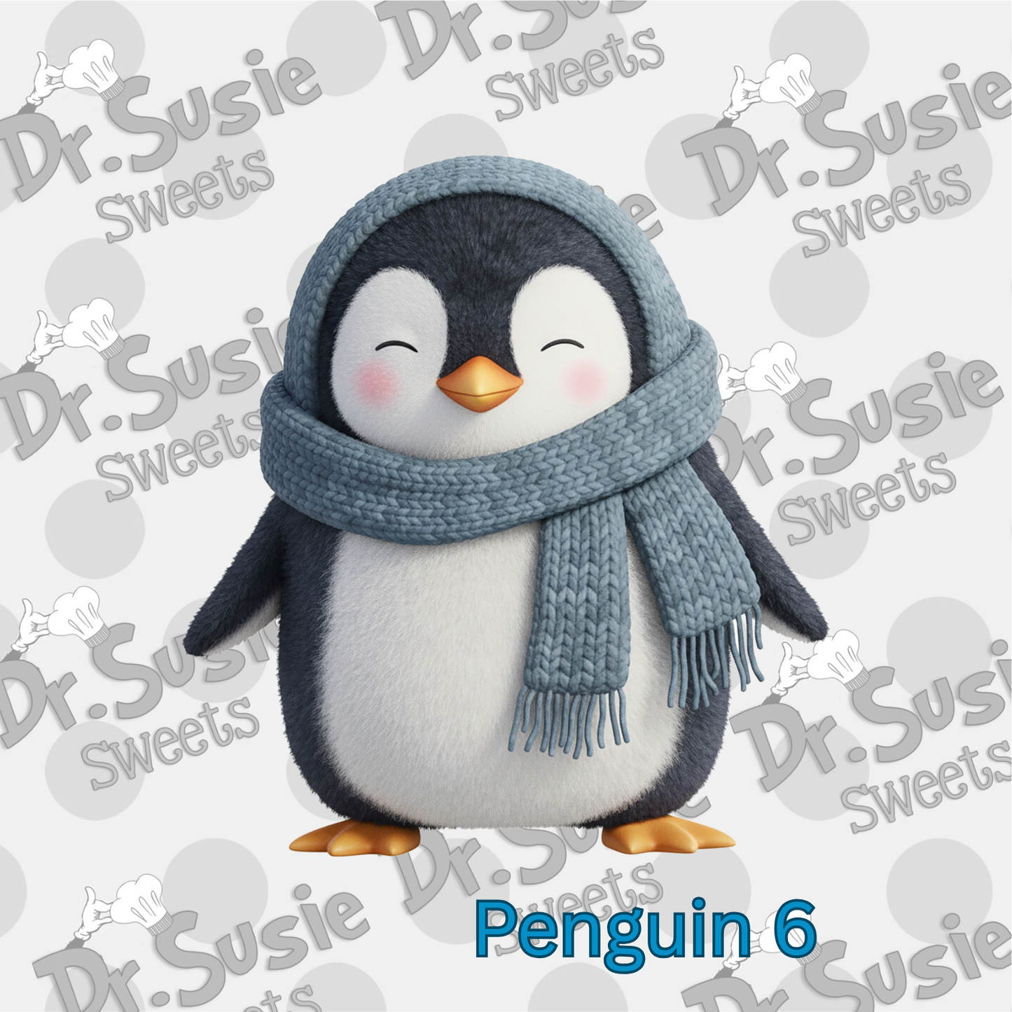 Six Winter Penguins-Edible Printer Digital Image