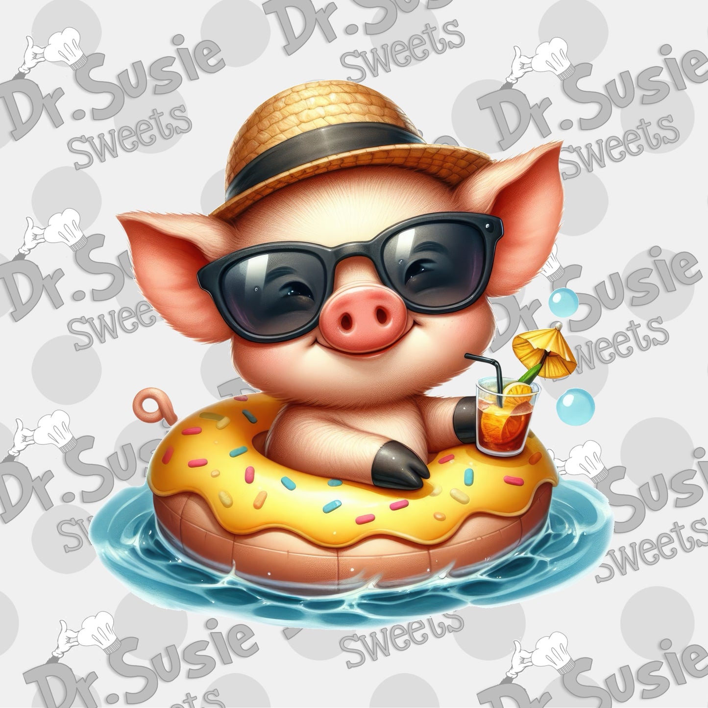 Pig Floatie-Edible Printer Digital Image