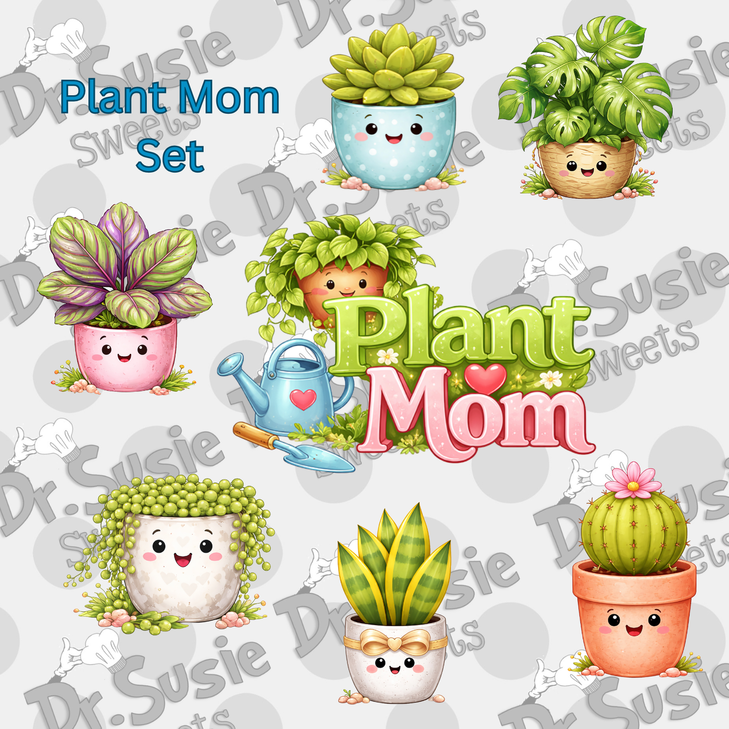 Plant Mom Set-Edible Printer Digital Image
