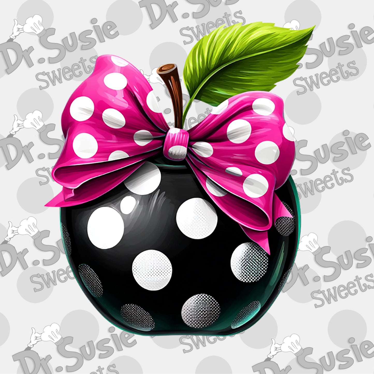 Polka Dot Apple-Edible Printer Digital Image