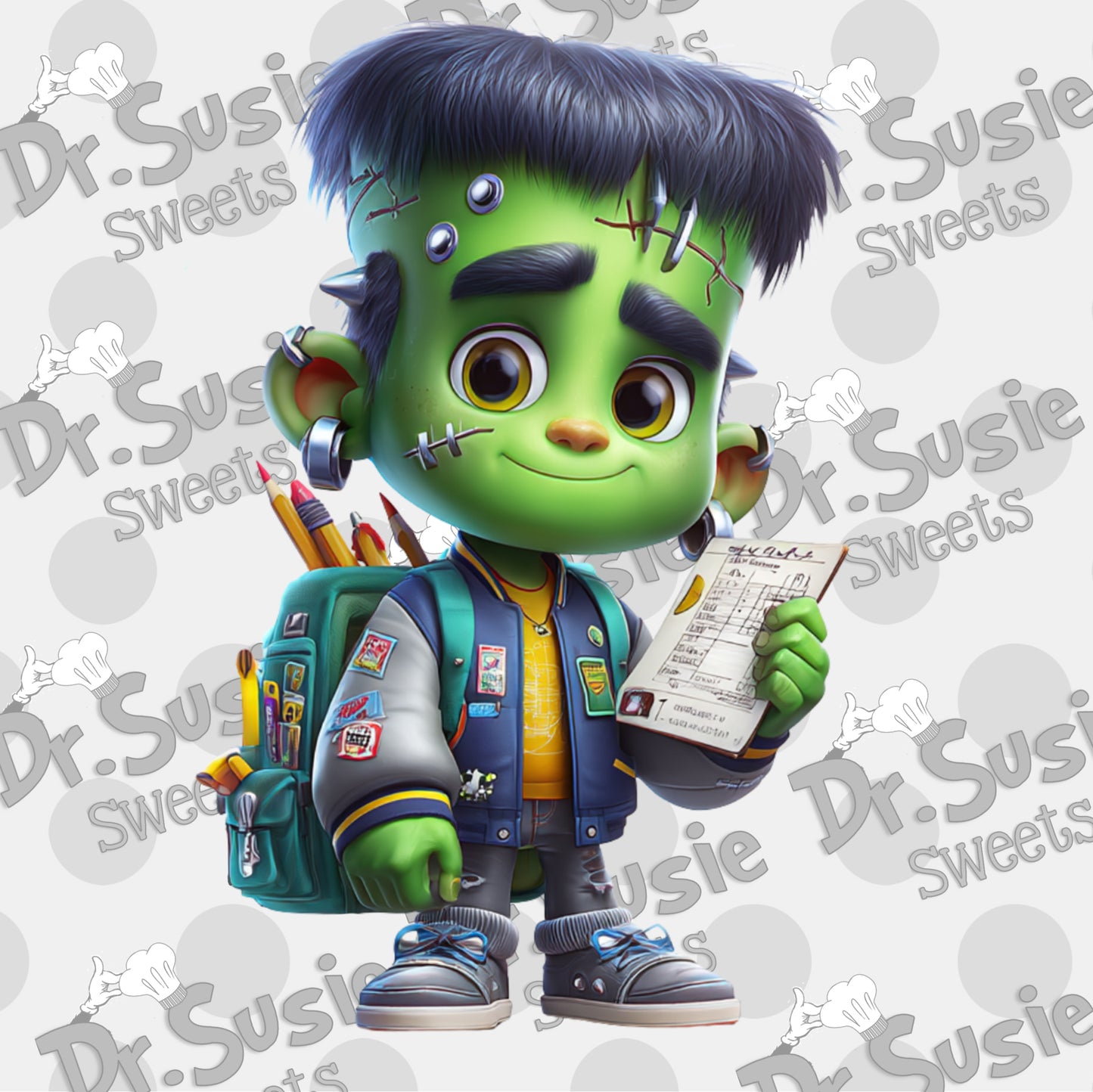 Powered Up For School_Frankenstein-Edible Printer Digital Image
